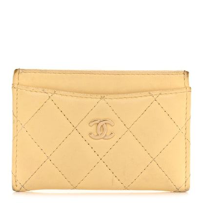 Chanel Lambskin Quilted Card Holder Yellow 1 of 14
