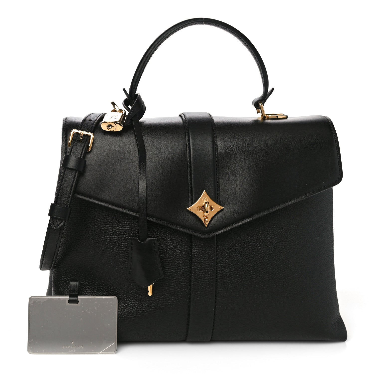 Louis Vuitton Grained Smooth Calfskin Rose Des Vents MM Black 1 of 10