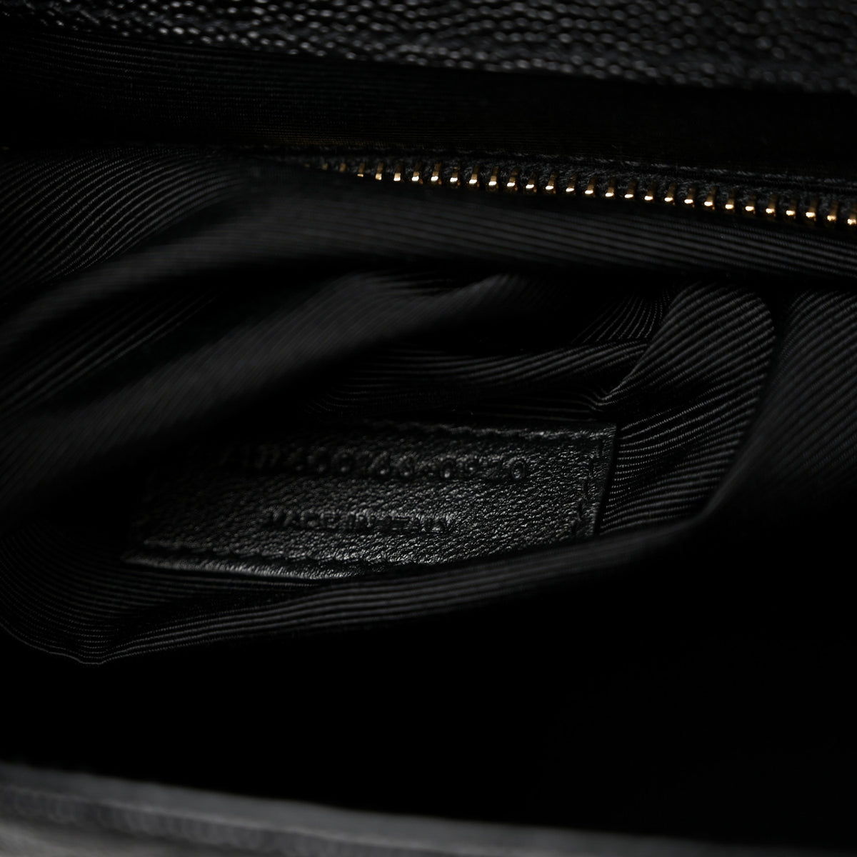 Grain De Poudre Textured Mixed Matelasse Large Triquilt Monogram Satchel Black