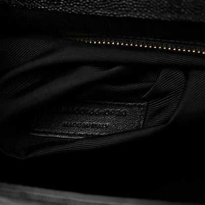Saint Laurent Grain De Poudre Textured Mixed Matelasse Large Triquilt Monogram Satchel Black 7 of 12