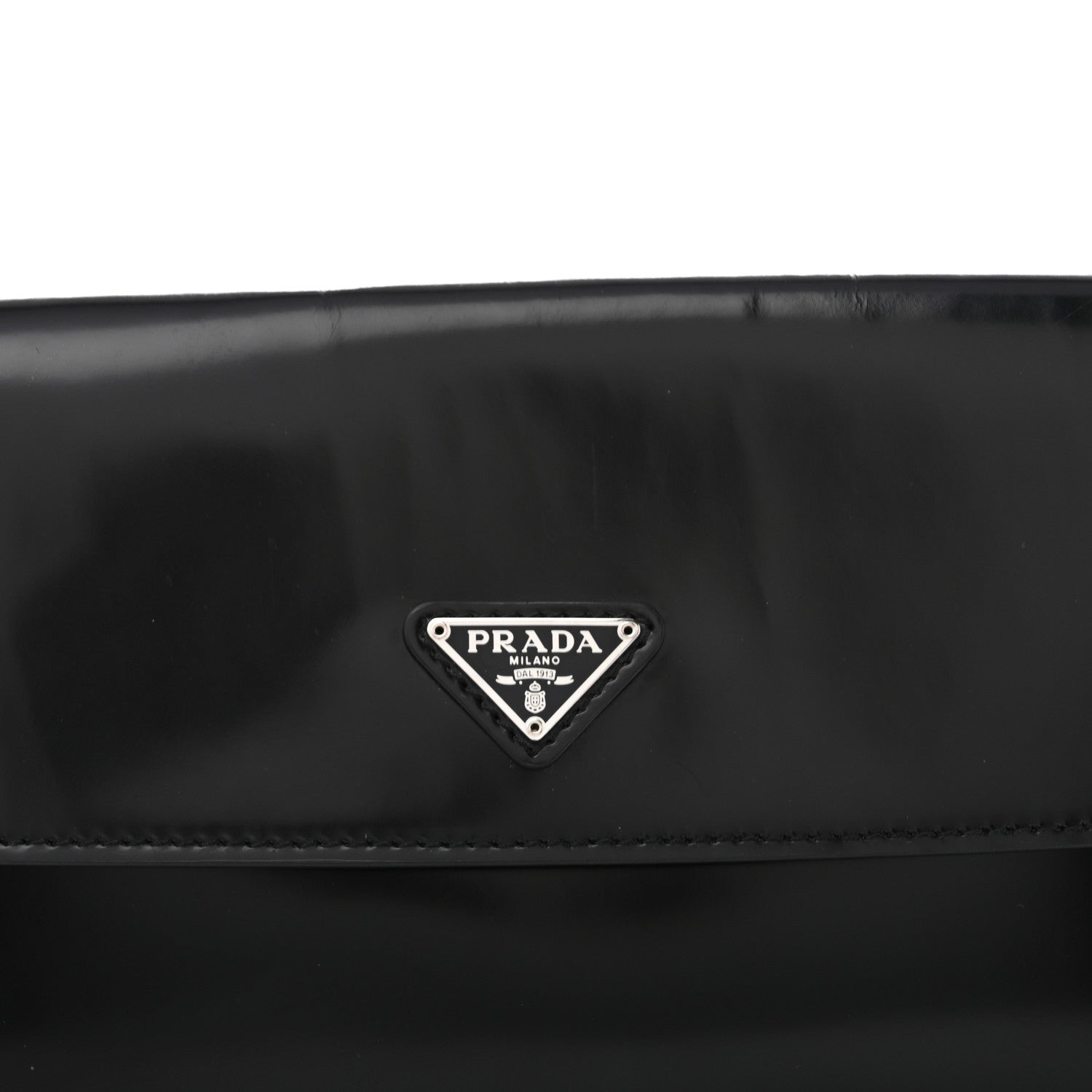 Prada Spazzolato Cleo Flap Shoulder Bag Black 6 of 10