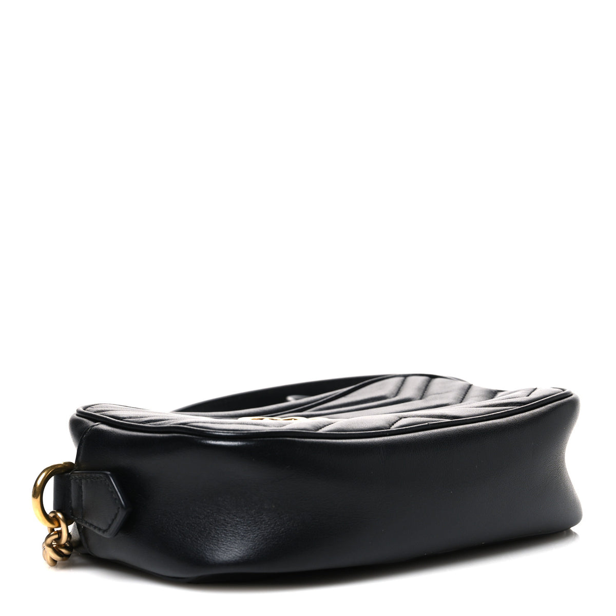Gucci Calfskin Matelasse Mini GG Marmont Chain Shoulder Bag Black 4 of 10