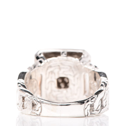 John Hardy Sterling Silver Diamond Classic Chain Square Ring 50 5.5 4 of 6
