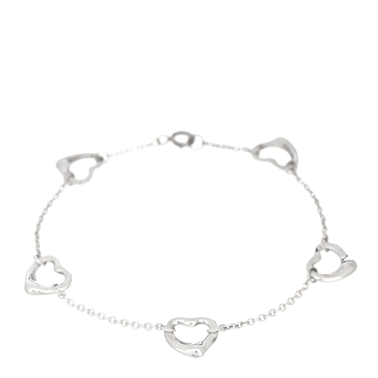 Tiffany Sterling Silver Elsa Peretti Open Heart Bracelet 1 of 3
