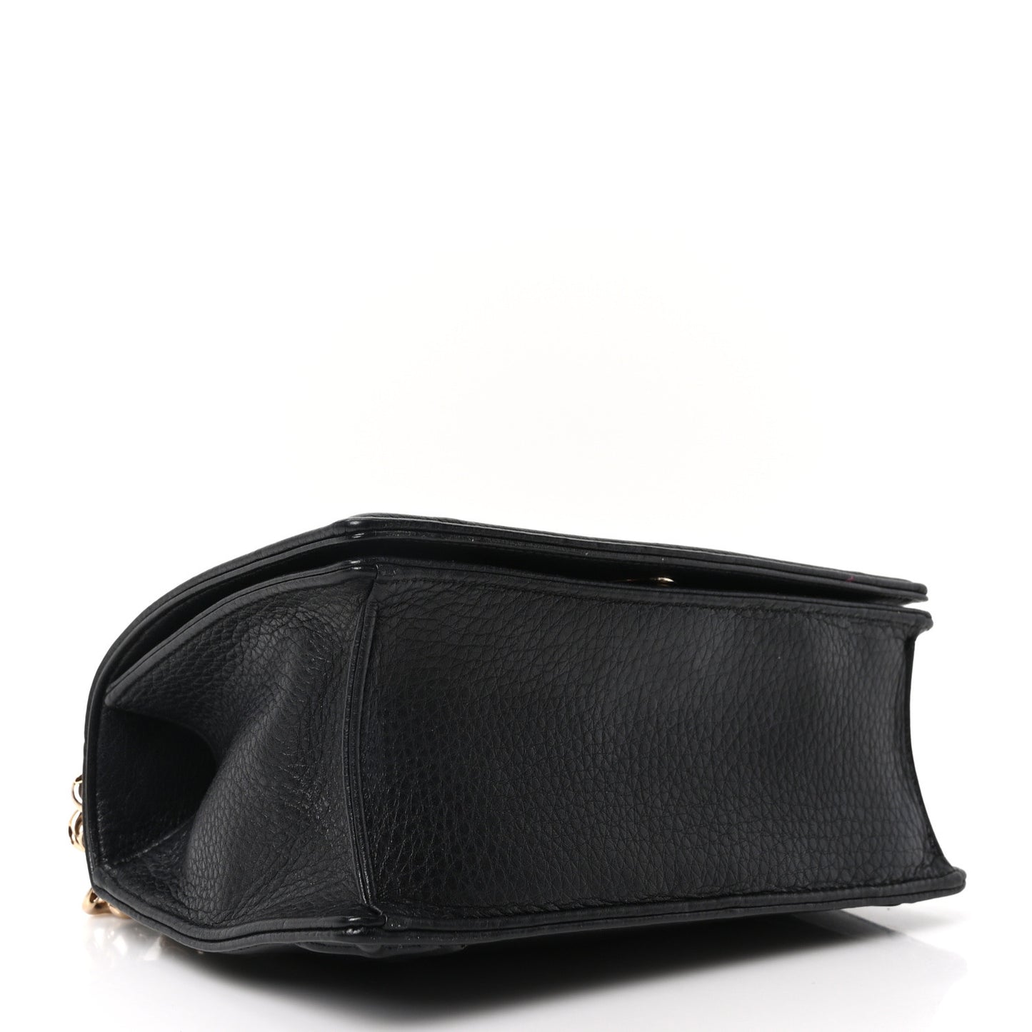 Grained Calfskin Small Diorama Flap Bag Black