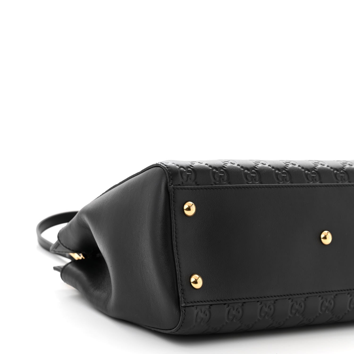 Gucci Guccissima Signature Medium Shoulder Tote Bag Black 9 of 10