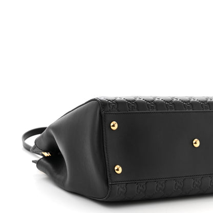 Gucci Guccissima Signature Medium Shoulder Tote Bag Black 9 of 10