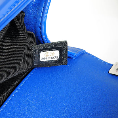 Chanel Patent Leather Medium Boy Flap Plexiglass Blue 6 of 7
