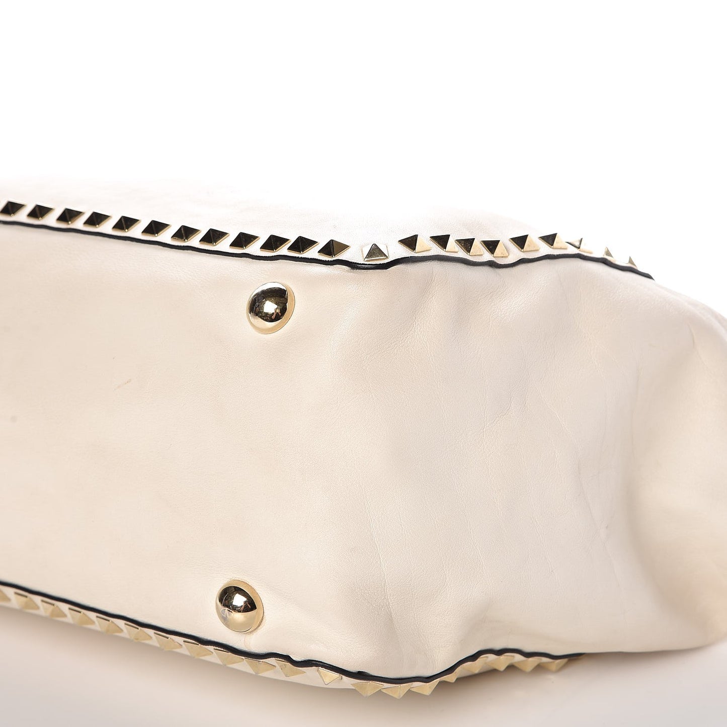 Vitello Medium Rockstud Tote Ivory