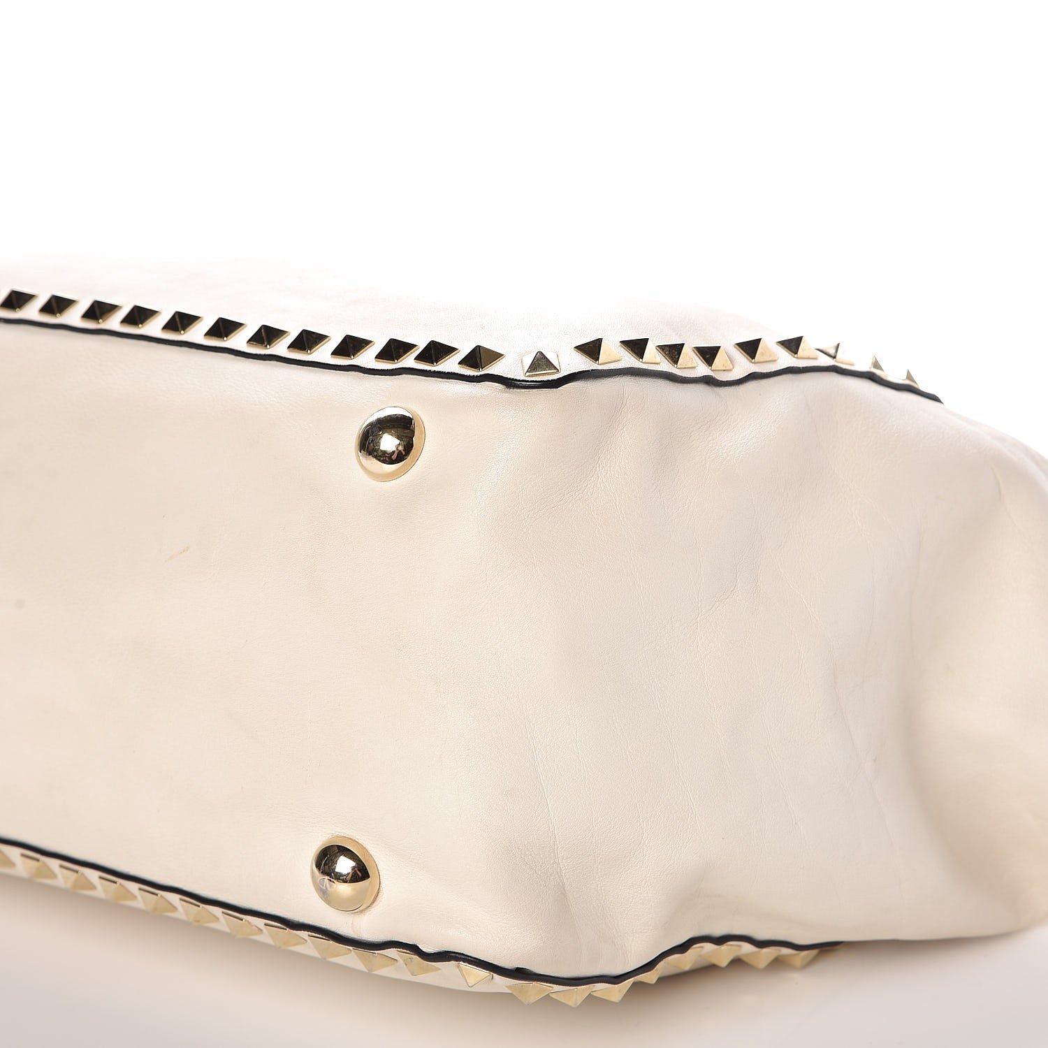Valentino Garavani Vitello Medium Rockstud Tote Ivory 9 of 13