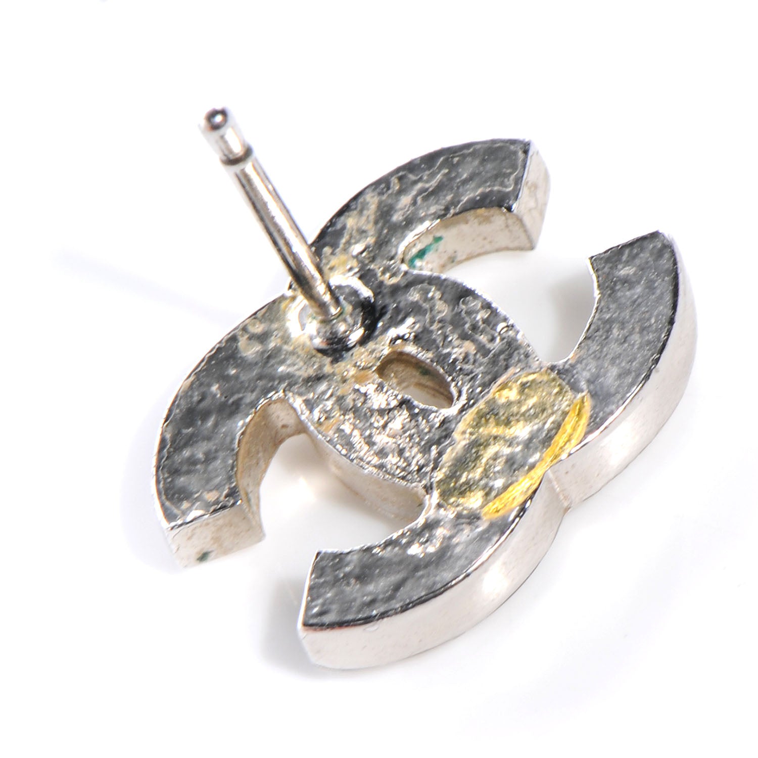 Chanel Crystal CC Earrings Silver 4 of 5