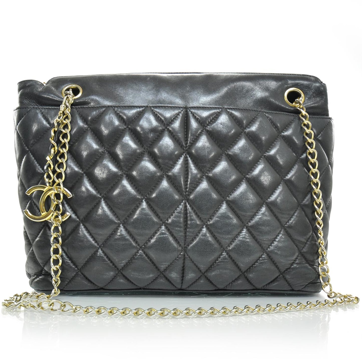 Lambskin Quilted Bag Black GHW