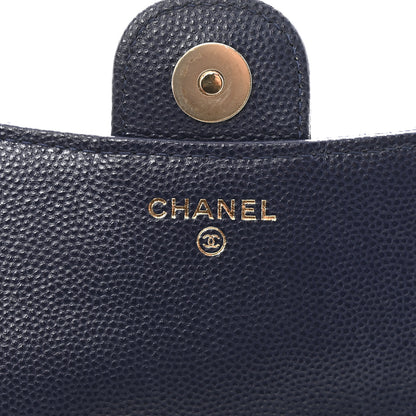 Chanel Caviar Quilted Flap Phone Holder With Chain Navy 7 of 13