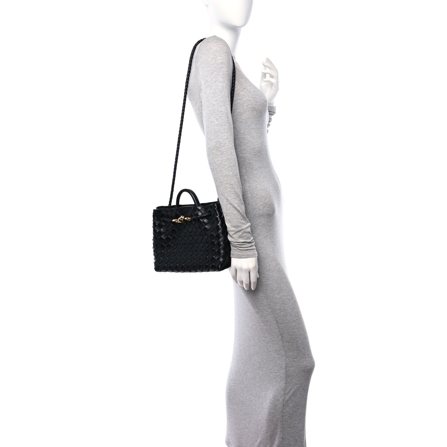 Bottega Veneta Nappa Intrecciato Small Andiamo Shoulder Bag Black 2 of 10