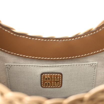 Miu Miu Wicker Wander Hobo Tan 6 of 11