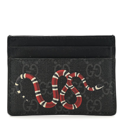 Gucci GG Supreme Monogram Kingsnake Card Holder Black Grey 1 of 10