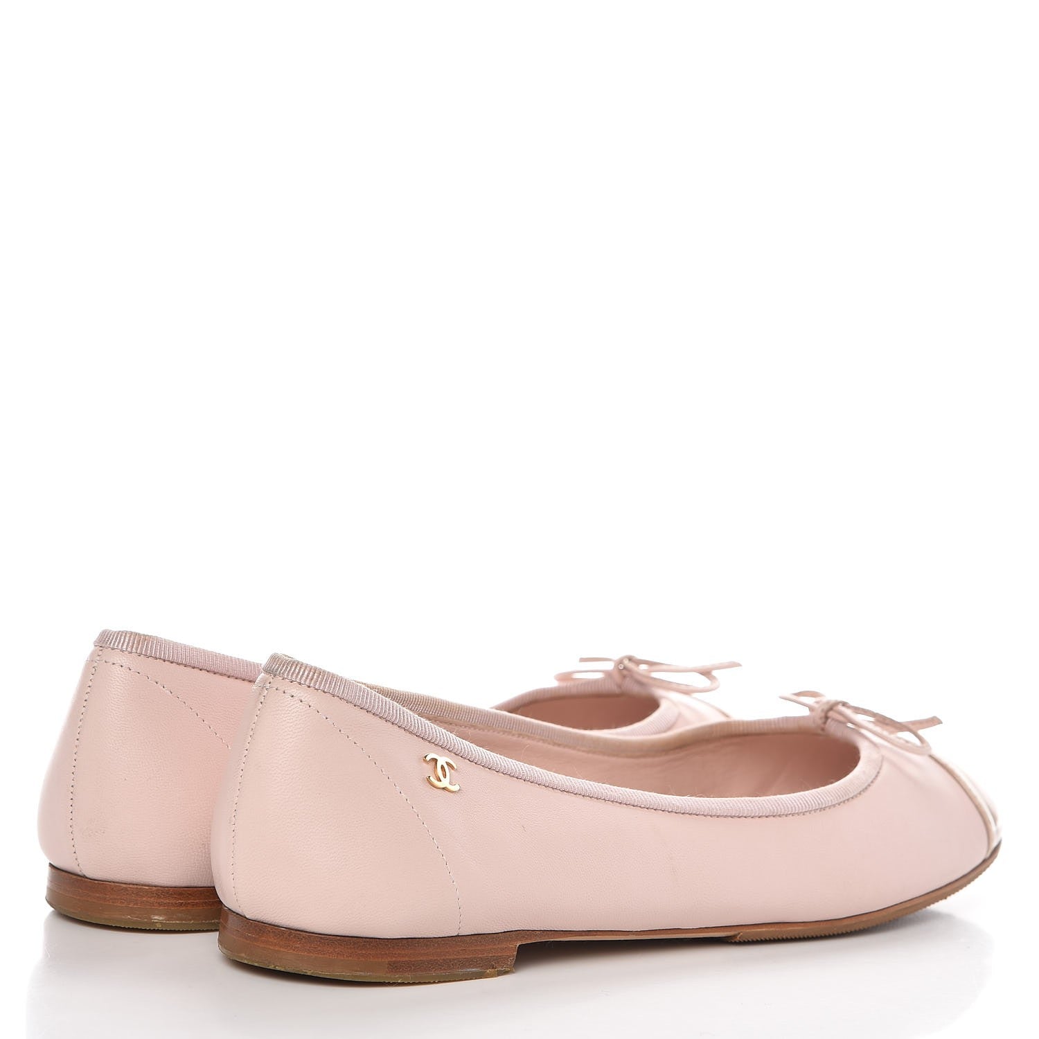 Chanel Lambskin Patent Cap Toe CC Ballerina Flats 37 Rose Clair 19 of 30
