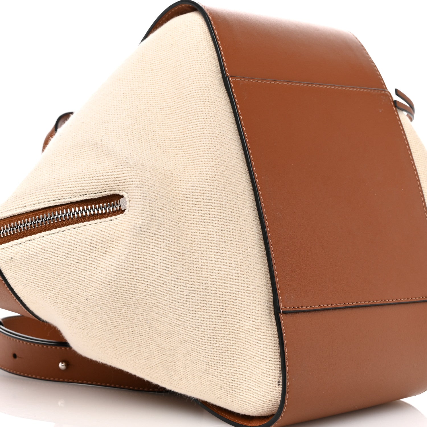 Loewe Calfskin Canvas Small Hammock Shoulder Bag Natural Tan 9 of 10