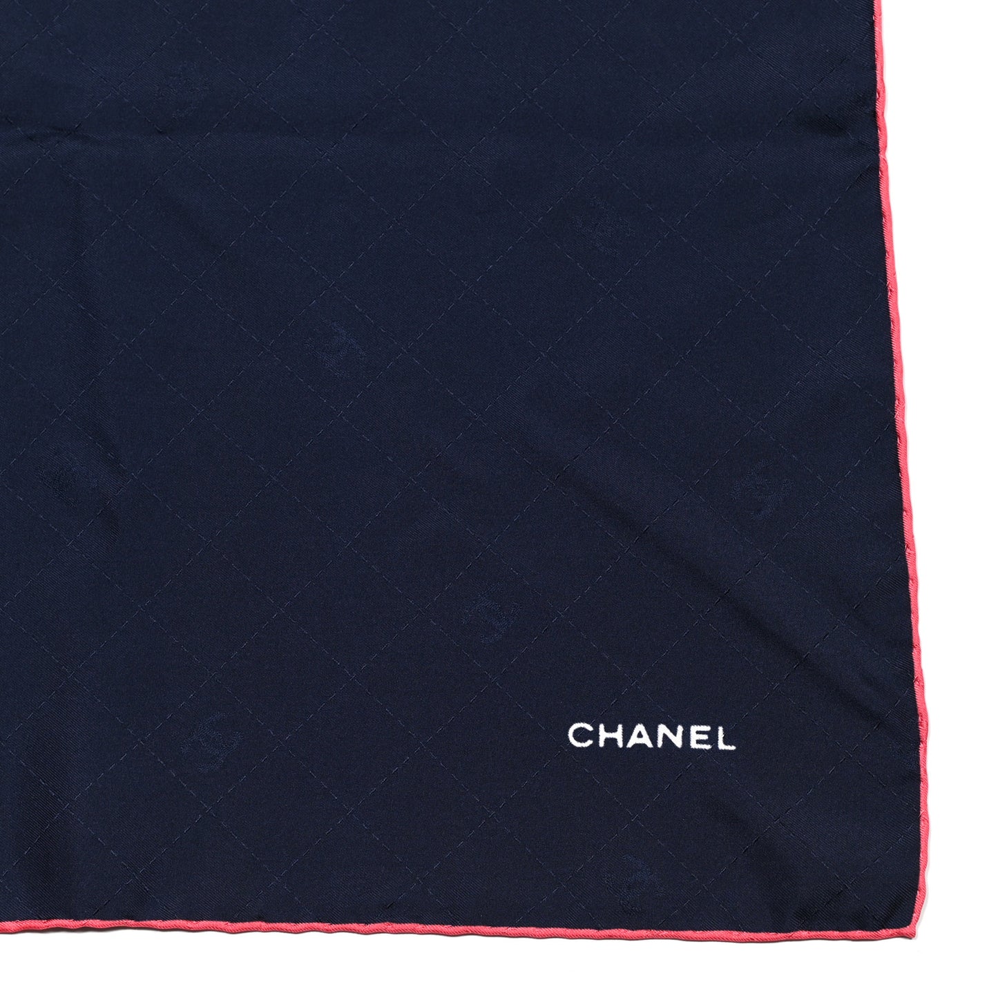 Silk CC Water Square Scarf Navy