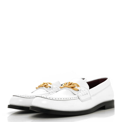 Valentino Garavani Calfskin VLogo Chain Loafers 39 White 3 of 9