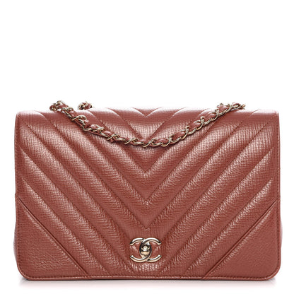 Chanel Metallic Calfskin Chevron Quilted Medium Statement Flap Brown 1 of 7