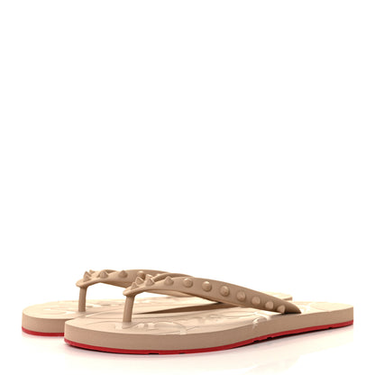 Christian Louboutin Rubber Spike Loubi Donna Flip Flop 40 Nude 3 of 6