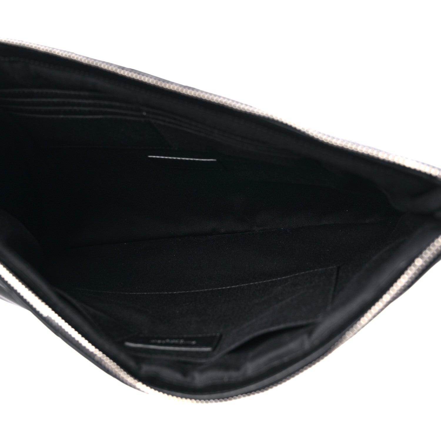 Saint Laurent Calfskin Matelasse Chevron Monogram Document Holder Black 5 of 9