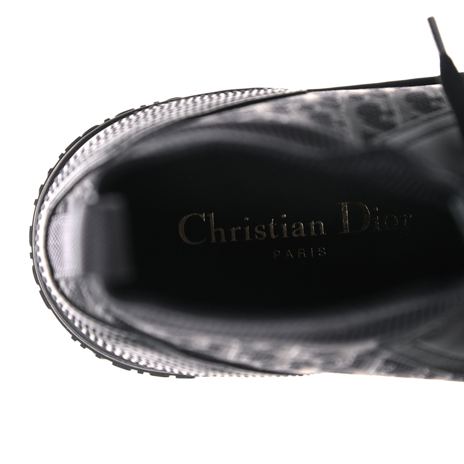 Christian Dior Technical Canvas Mesh Calfskin Womens Oblique Walk'n Dior High Top Sneakers 38.5 Black Blue 8 of 9
