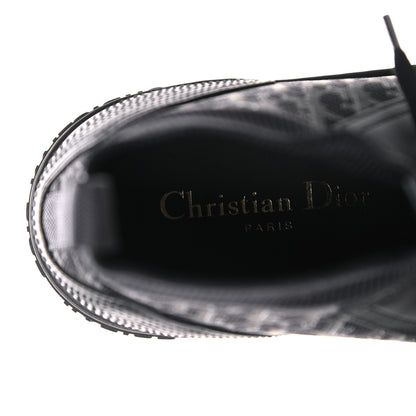 Christian Dior Technical Canvas Mesh Calfskin Womens Oblique Walk'n Dior High Top Sneakers 38.5 Black Blue 8 of 9