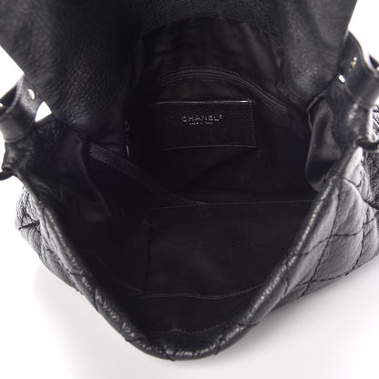 Chanel Glazed Calfskin Stitched XL On The Road Flap Black 5 of 11