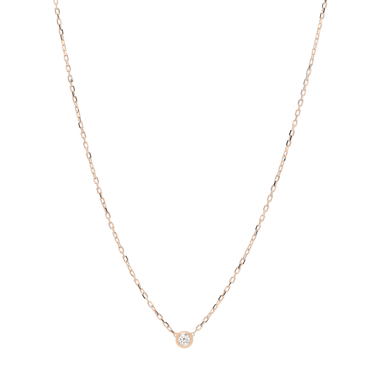 18K Pink Gold Diamond SM D'Amour Pendant Necklace