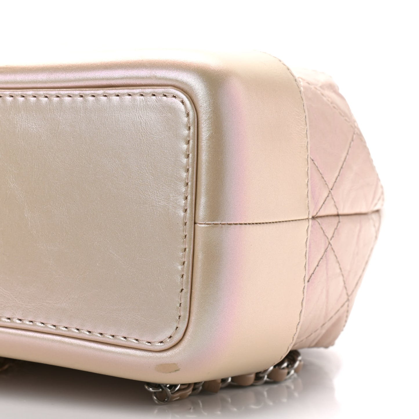 Iridescent Lambskin Calfskin Small Quilted Gabrielle Backpack Light Pink