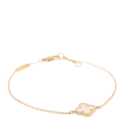 Van Cleef & Arpels 18K Yellow Gold Mother of Pearl Sweet Alhambra Bracelet 1 of 4