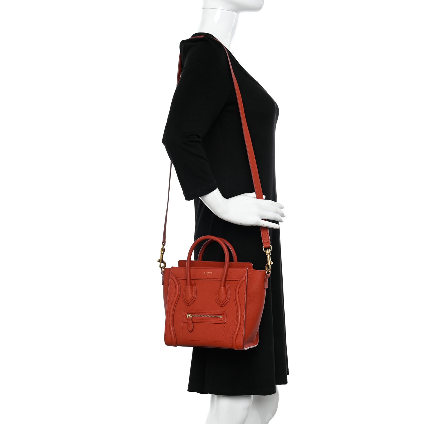 Drummed Calfskin Nano Luggage Terracotta