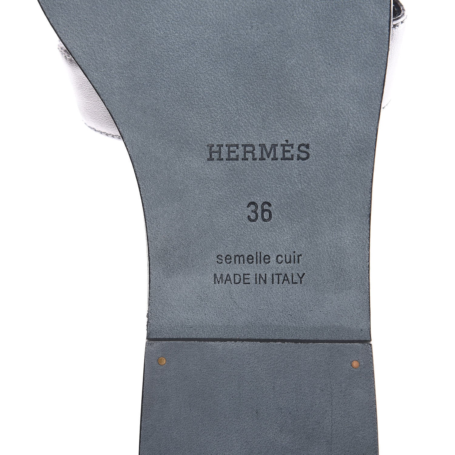 Hermes Metallic Nappa Calfskin Oran Sandals 36 Argent 7 of 7