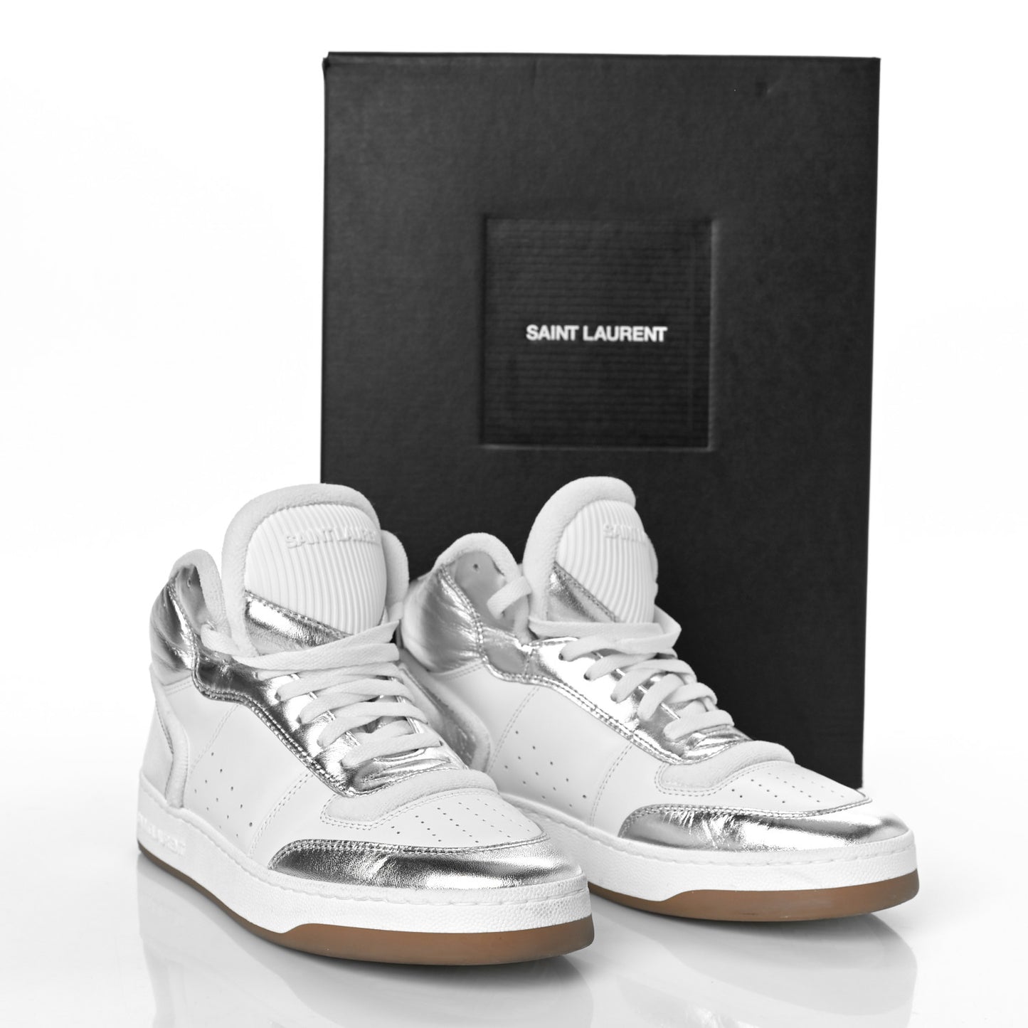 Calfskin Womens SL/80 Mid Top Sneakers 39 Argento Optic White