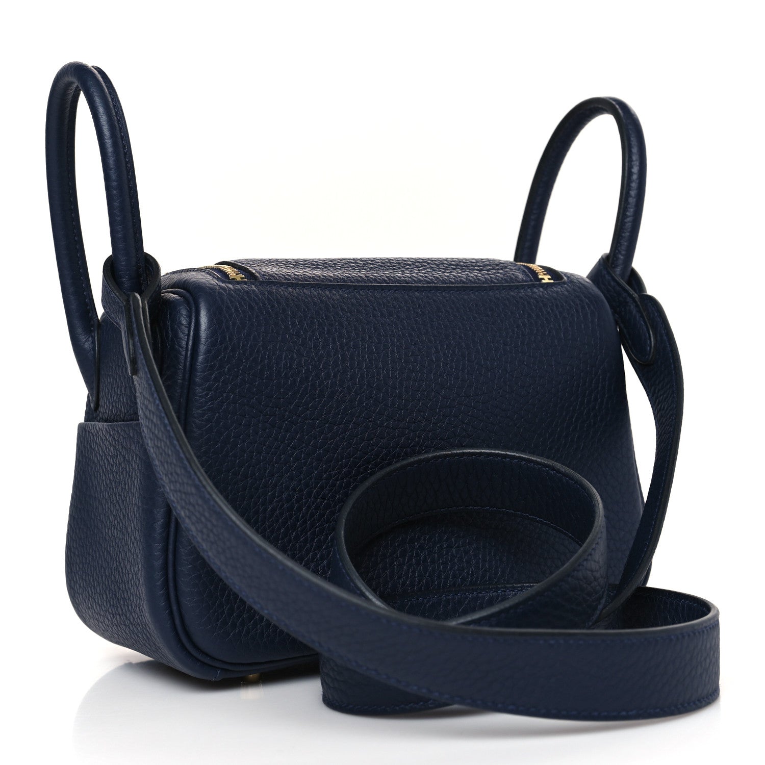 Hermes Taurillon Clemence Mini Lindy 20 Bleu Saphir 3 of 10