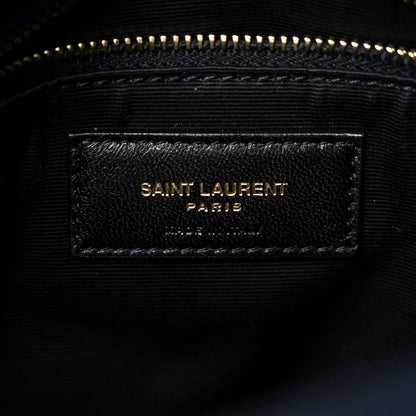 Saint Laurent Canvas Quilted Small Loulou Puffer Monogram Chain Satchel Marine 7 of 12