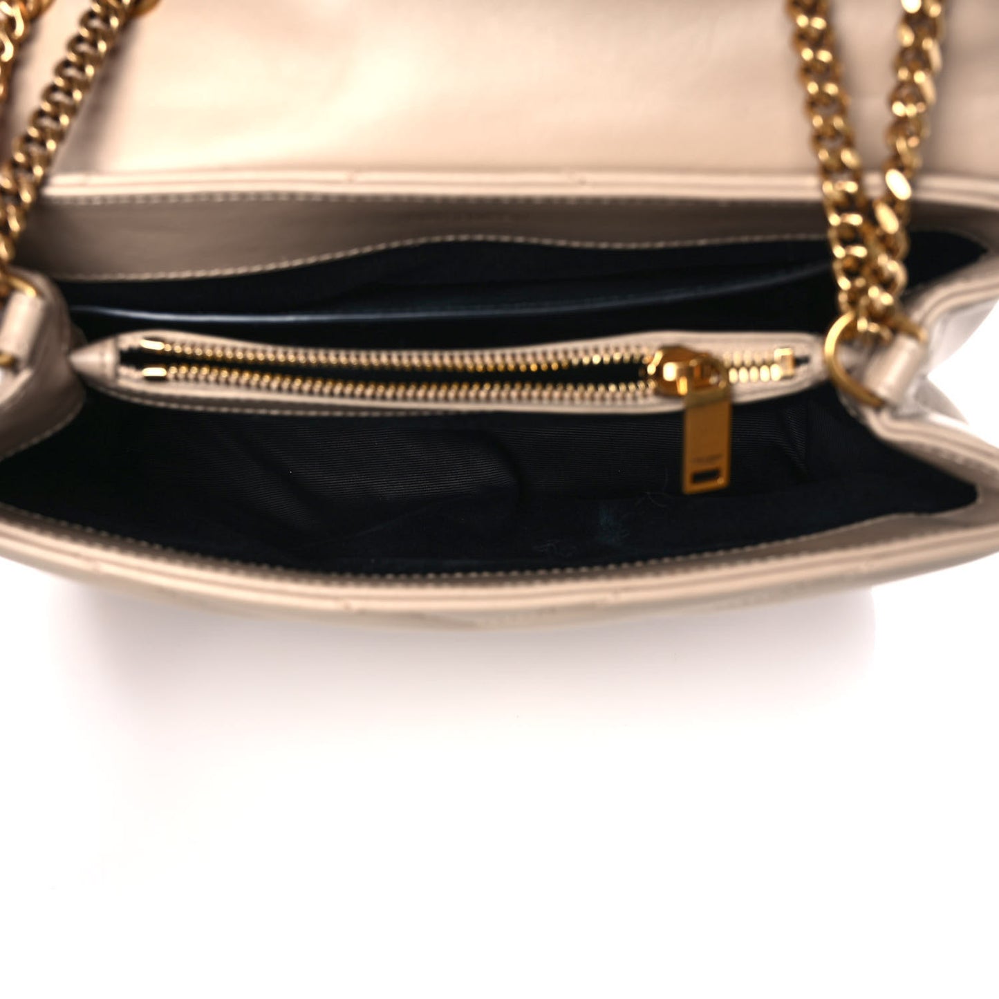 Calfskin Y Quilted Monogram Small Loulou Chain Satchel Dark Beige