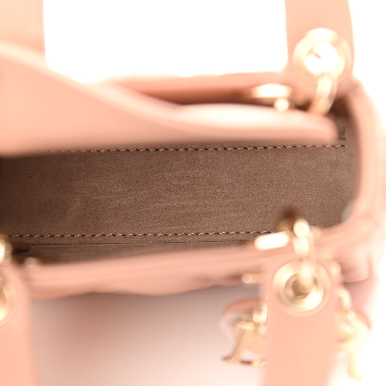 Christian Dior Lambskin Cannage Micro Lady Dior Rose Des Vents 7 of 11