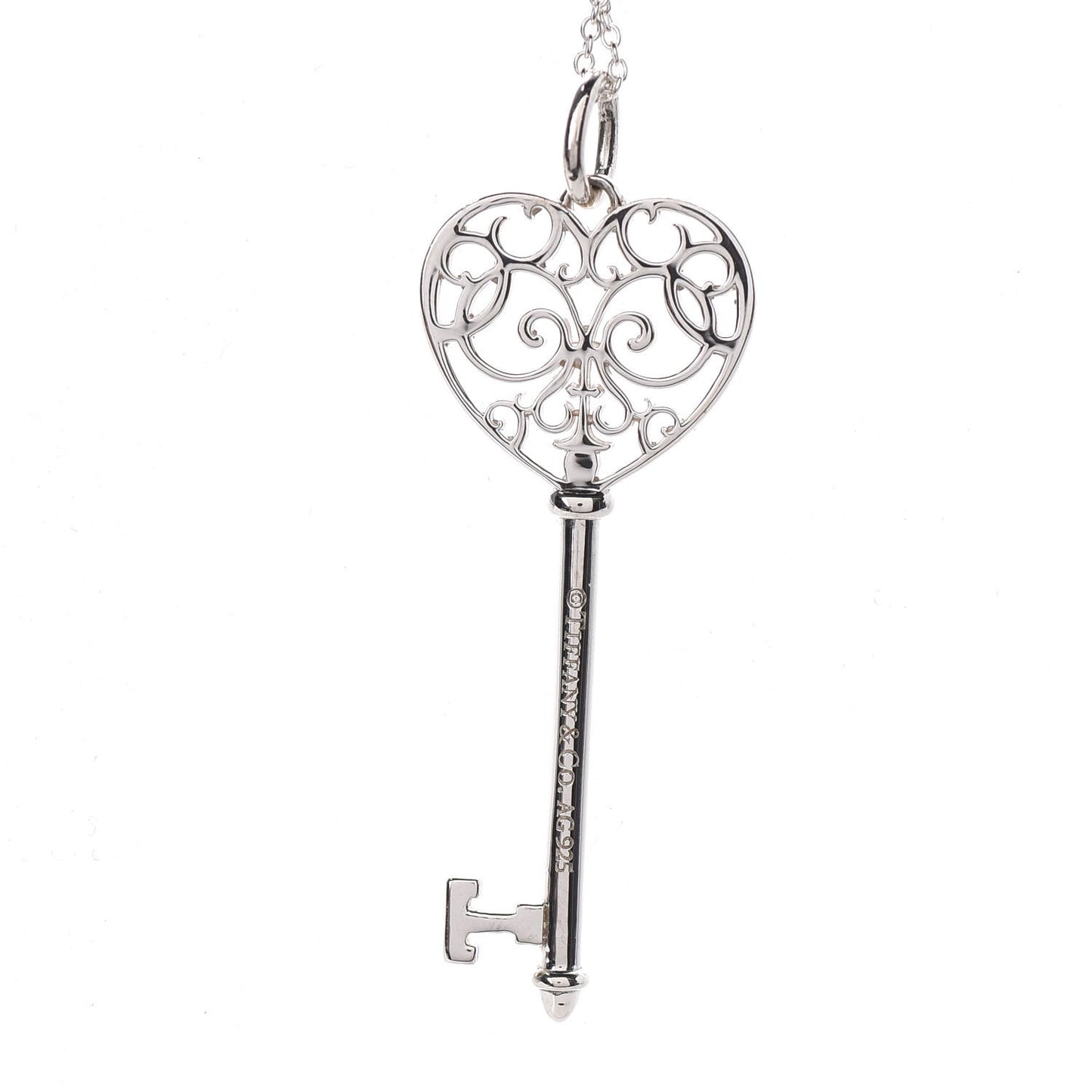 Sterling Silver Enchant Heart Key Pendant Necklace