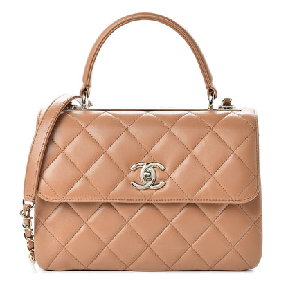 Chanel Lambskin Quilted Small Trendy CC Flap Dual Handle Bag Camel 1 of 13