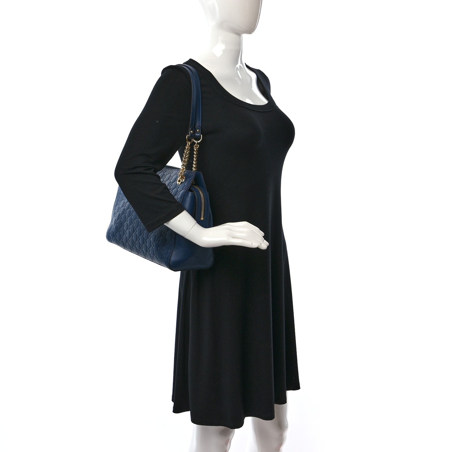 Guccissima Signature Medium Shoulder Tote Bag Blue