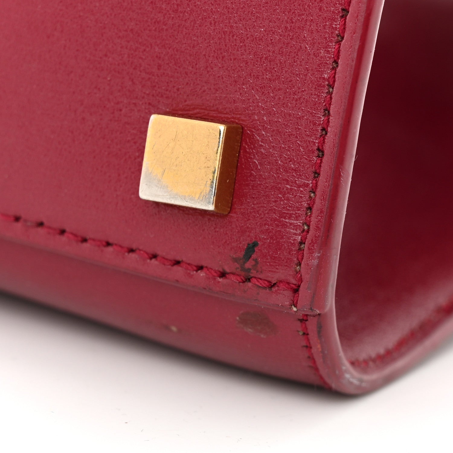 Saint Laurent Calfskin Small Manhattan Shopper Tote Red 11 of 11