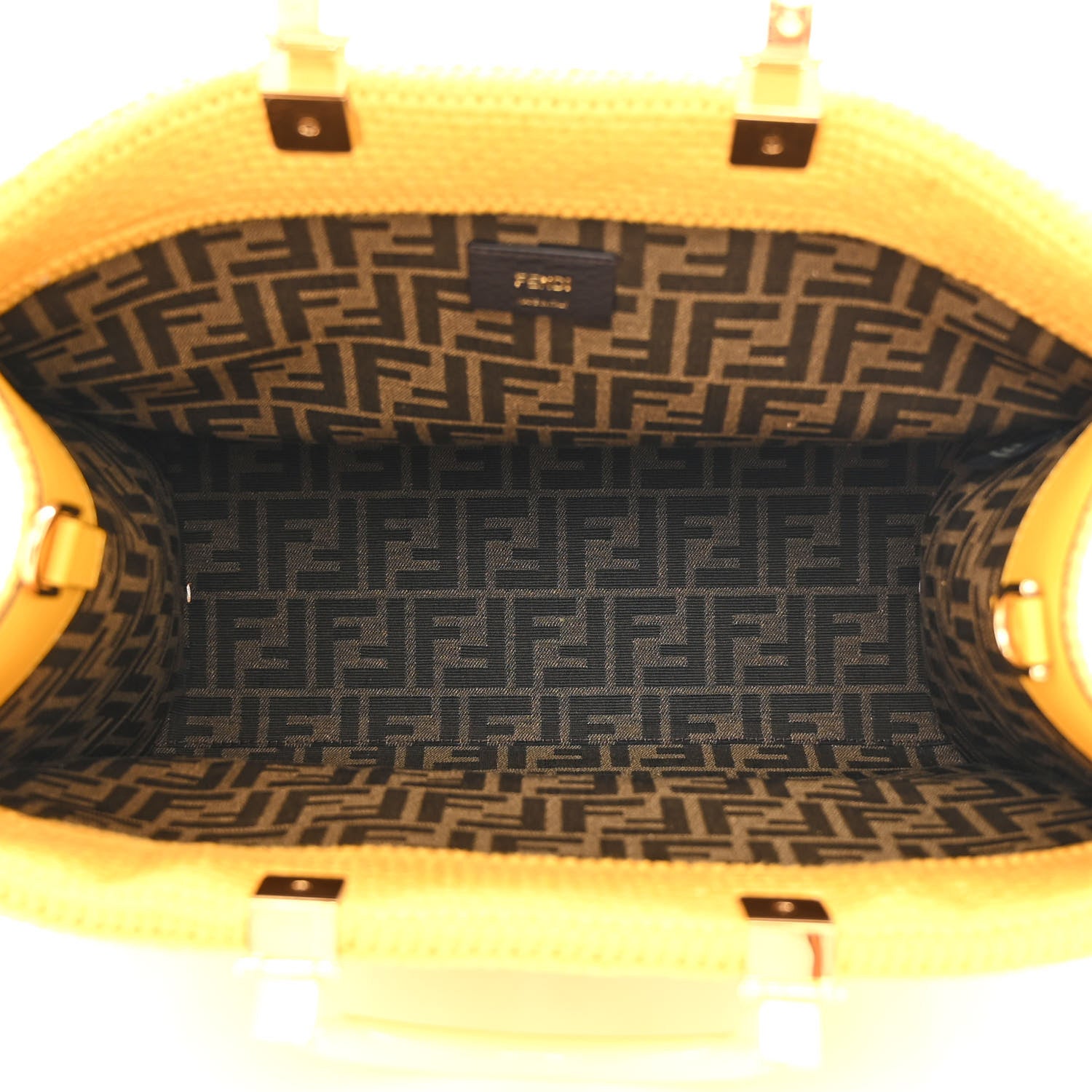 Fendi Crochet Vitello King Logo Plexiglass Medium Fendi Sunshine Shopper Tote Mimosa Panna 5 of 10