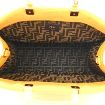 Fendi Crochet Vitello King Logo Plexiglass Medium Fendi Sunshine Shopper Tote Mimosa Panna 5 of 10