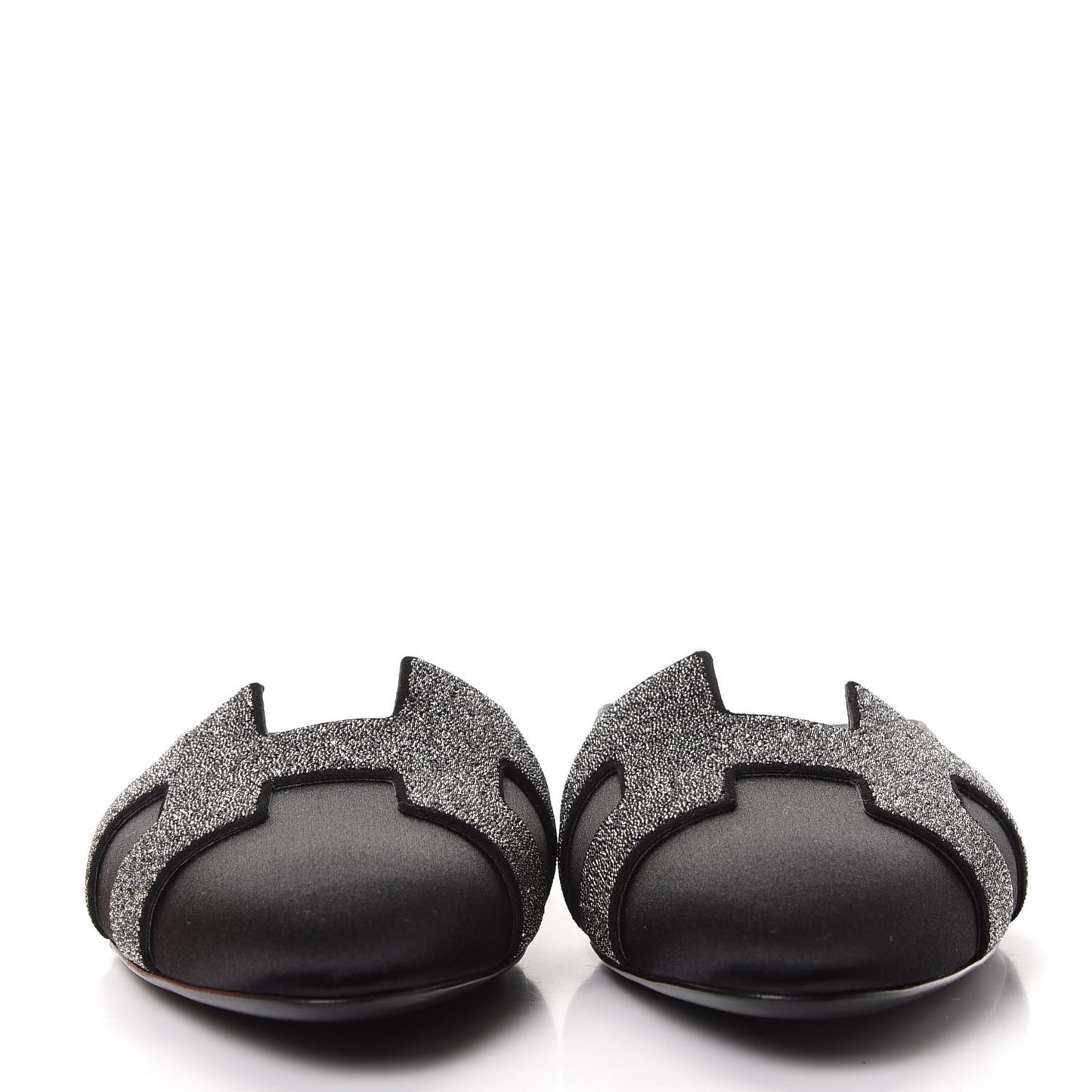 Satin Suede Goatskin Crystal Roxane Mules 37 Black