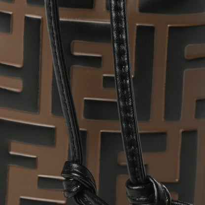Fendi Vitello Liberty F is Fendi Bi-Color FF 1974 Embossed Mini Mon Tresor Bucket Bag Maya Black 10 of 10