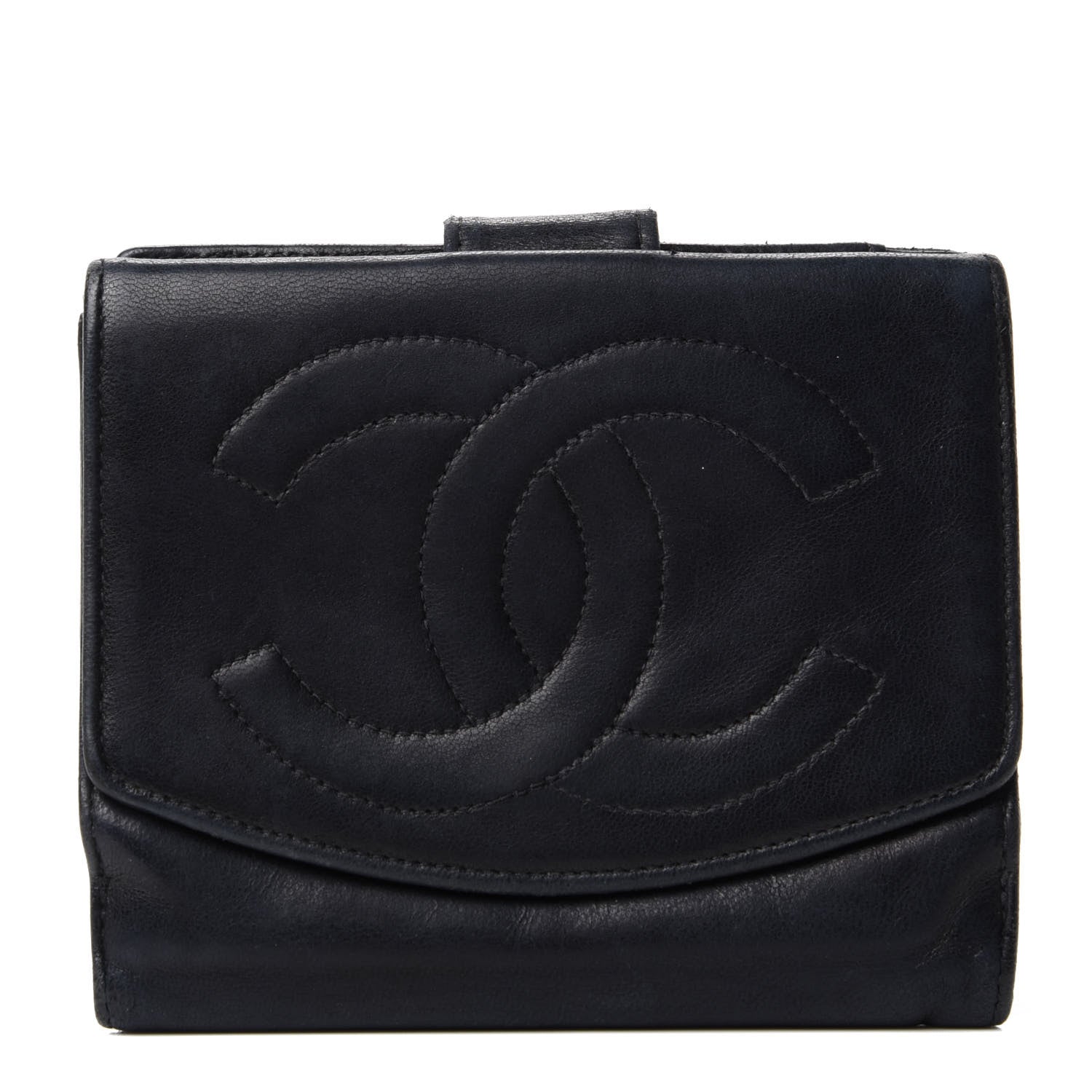 Chanel Lambskin Timeless CC Compact French Wallet Black 1 of 7