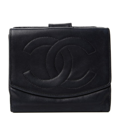 Chanel Lambskin Timeless CC Compact French Wallet Black 1 of 7